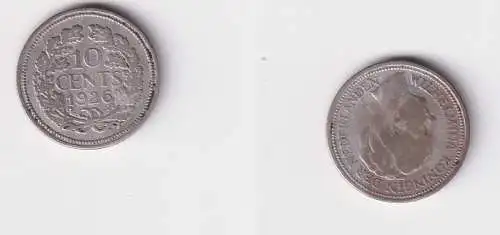 10 Cent Silber Münze Niederlande 1926 ss (155598)