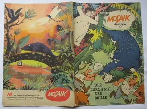 Mosaik Hannes Hegen Digedag Nr. 61 von 1961 Der Lurch mit der Brille (135818)