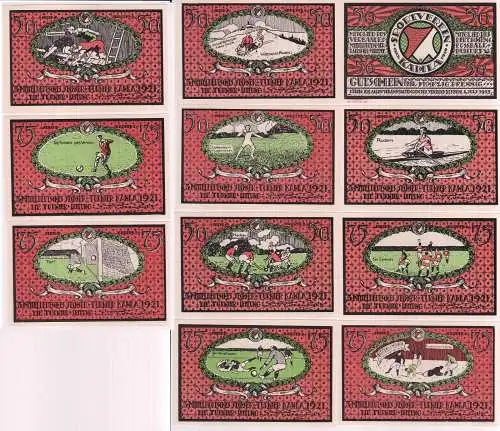 11 Banknoten Notgeld Sportverein Kahla 1921 (162844)