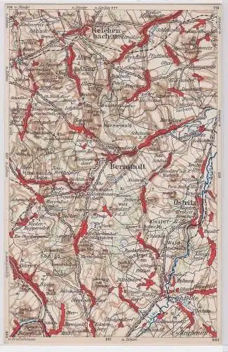 903458 Landkarten Ak Wona-Karte Reichenbach, Bernstadt, Ostritz, Hirschfeld usw.