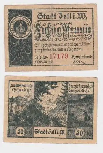 50 Pfennig Banknote Notgeld Stadt Zell i.W. Februar 1920 (134866)