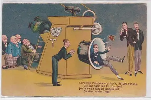 07260 Humor Ak "Solch eine Verschönerungsfabrik, die dich verjüngt ..." um 1920