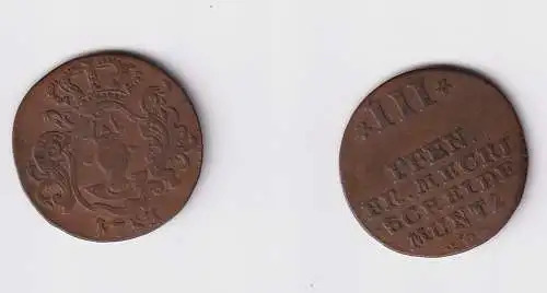 3 Gute Pfennig Kupfer Münze Mecklenburg-Strelitz 1753 ss (158550)