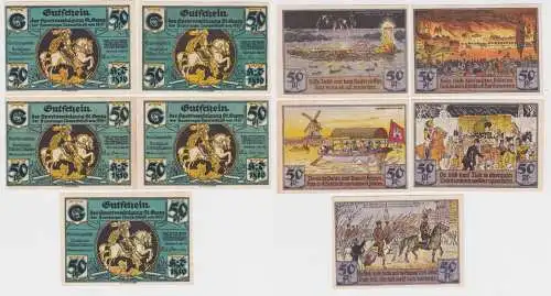 5 Banknoten Notgeld Hamburger Turnerschaft 1921 (163622)