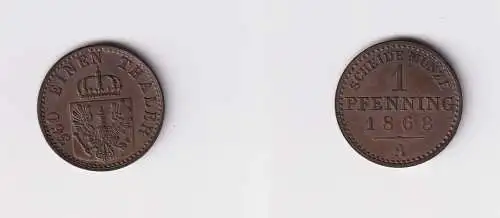 1 Pfennig Kupfer Münze Preussen 1868 A vz (151477)