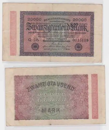 20000 Mark Banknote Berlin 20.9.1923 Rosenberg 84 c (140451)