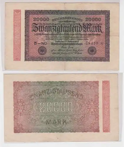 20000 Mark Banknote Berlin 20.2.1923 Rosenberg 84 a (149552)