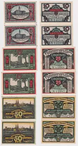 6 Banknote Notgeld Stadt Grottkau o.D. (1921) (118311)