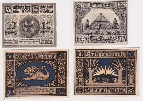 2 Banknoten Notgeld Heidestadt Soltau 1919 + 1921 (169184)