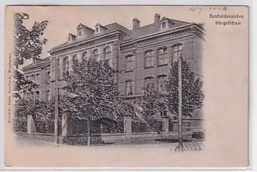 904498 Präge oder Relief Ak Neuhaldensleben Bürgerschule 1906
