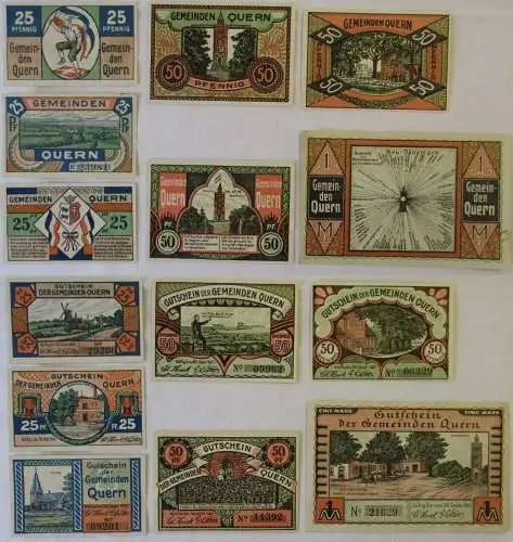 6 Banknoten Notgeld Gemeinde Quern 1921 (169071)