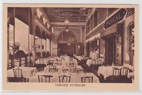 61724 Reklame Ak Frankreich Terrasse Interieure um 1930