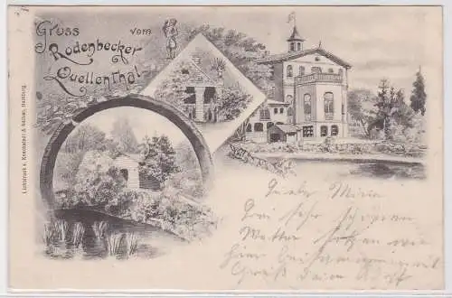 44405 Lithografie AK Gruss vom Rodenbecker Quellenthal 1900