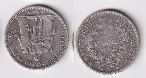 5 Franc Silber Münze Frankreich 1876 A ss (160128)