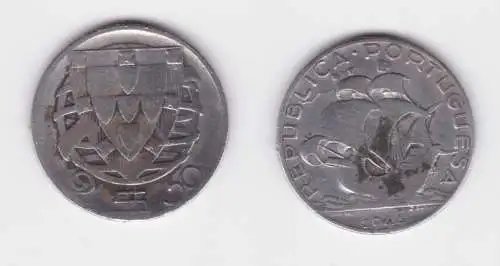 2 1/2 Escudos Silber Münze Portugal 1944 Segelschiff f.ss (164695)