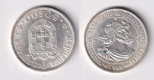 50 Escudos Silbermünze Portugal Pedro Alvares Cabral 1968 (163542)