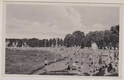 42918 Ak Schwerin-Zippendorf - Strandbad um 1920