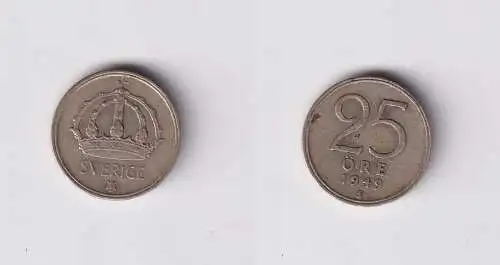 25 Öre Silber Münze Schweden 1949 (160617)