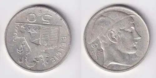 50 Franc Silber Münze Belgien 1950 ss (160037)