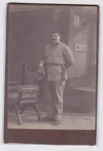 903983 Kabinett Foto Wien K & K Soldat mit Seitengewehr und Mütze
