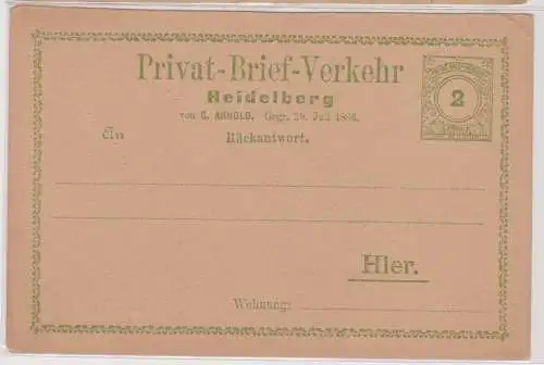 75532 Privatpost Ganzsachen Postkarte 2 Pfennig Privatbriefverkehr Heidelberg