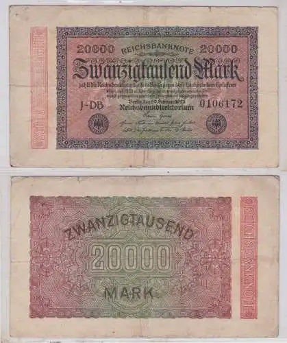 20000 Mark Banknote Berlin 20.9.1923 Rosenberg 84 c (146189)