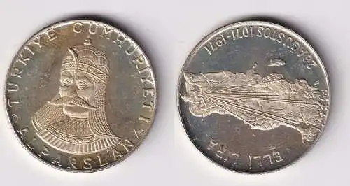 50 Lira Silbermünze Türkei Schlacht bei Malazgirt 1971 Stgl. (162530)