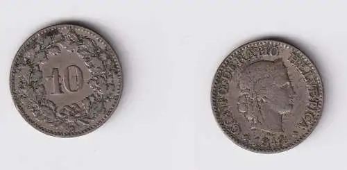 10 Rappen Kupfer Nickel Münze Schweiz 1914 B ss (155610)