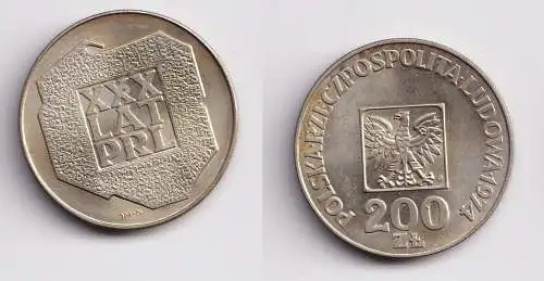 200 Zloty Silber Münze Polen XXX LAT PRL, Adler 1974 vz/Stgl. (159719)