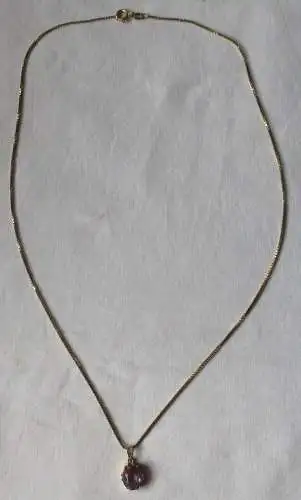 hochwertige 585er Gold Damenhalskette + 333er Gold Edelstein Anhänger (153069)