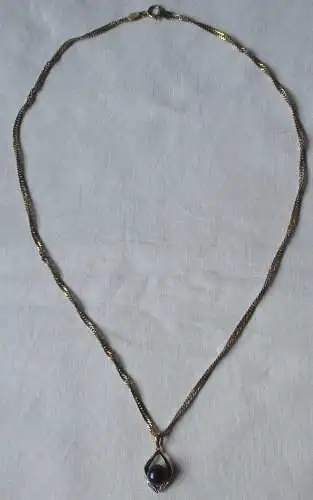 elegante 333er Gold Damenhalskette + 375er Gold Diamant Anhänger (153389)