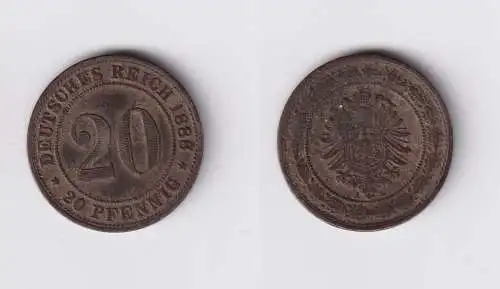 20 Pfennig Nickel Münze Kaiserreich 1888 A, Jäger 9 f.ss (139049)