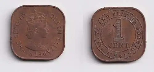 1 Cents Bronze Münze Malaya and British North Borneo 1961 Elisabeth II. (152809)