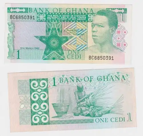1 Cedis Banknote Bank of Ghana 6.3.1982 Pick 17 kassenfrisch (163797)