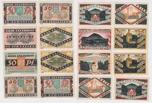 8 Banknoten Notgeld Gemeinde Ober-Salzbrunn 1921 (164083)