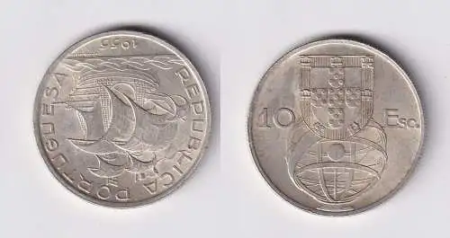 10 Escudos Silber Münze Portugal 1955 (162371)