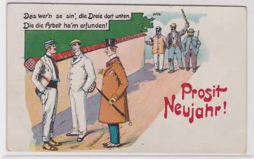 98342 Prosit Neujahr Humor Ak Das wer´n se sin´, die Dreie dort unten, die die