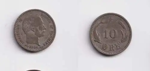 10 Öre Silber Münze Dänemark 1894 Delphin (141714)
