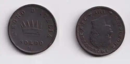 1 Soldo Kupfer Münze Italien unter Napoleon 1811 M (157366)
