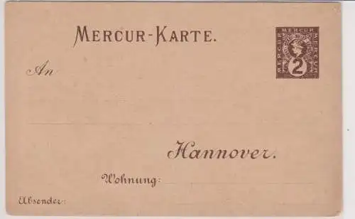 42379 Ganzsachen Mercur Karte Privat Briefbeförderung Hannover 2 Pfennig vor1900