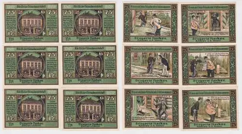 6 x 75 Pfennig Banknoten Notgeld Höxter Drogerie Necker o.D. (1922) (163769)