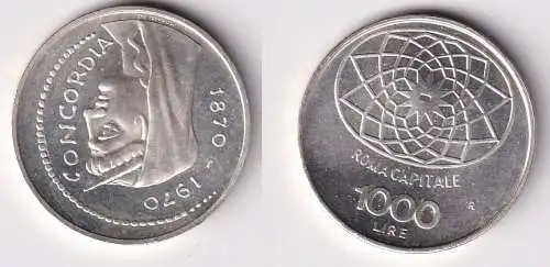 1000 Lire Silber Münze Italien 1970 Concordia Rom Kapitol Roma Capitale (162907)
