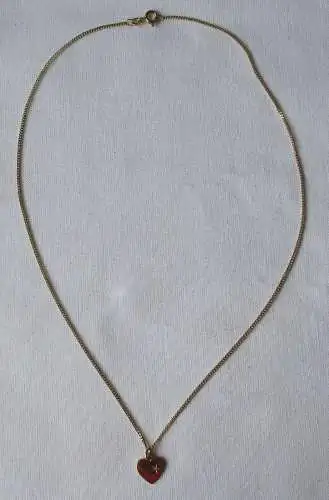 elegante 333er Gold Damen Halskette mit herzförmiger Diamant Anhänger (164969)