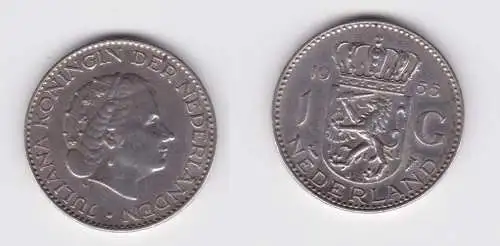 1 Gulden Silber Münze Niederlande 1955 f.vz (164921)