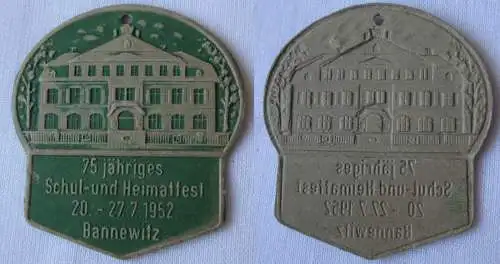 seltenes DDR Papp Abzeichen 75 J. Heimat- und Schulfest Bannewitz 1952 (165643)