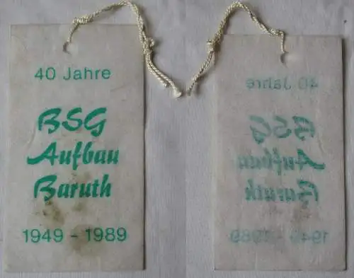 DDR Stoff Abzeichen 40 Jahre BSG Aufbau Baruth 1949-1989 (163648)