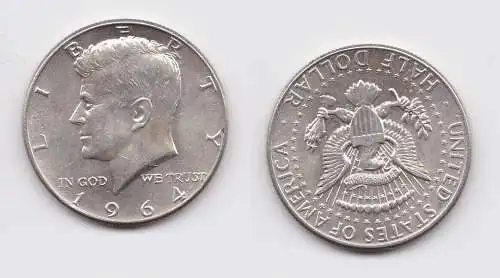 1/2 Dollar Silber Münze USA 1964 vz (154837)