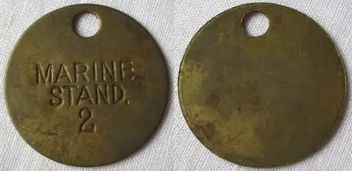 seltene alte Messing Wertmarke Marine Stand. 2  (101761)