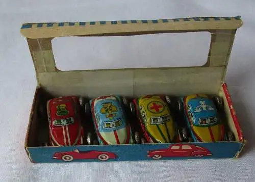 4 Modellauto Set Japan Toy Motor-Car frühe 50er Jahre OVP (127117)