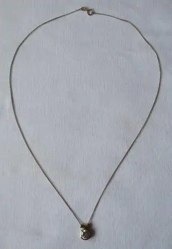 elegante 333er Gold Damen Halskette mit farblosem Schmuckstein Anhänger (165154)